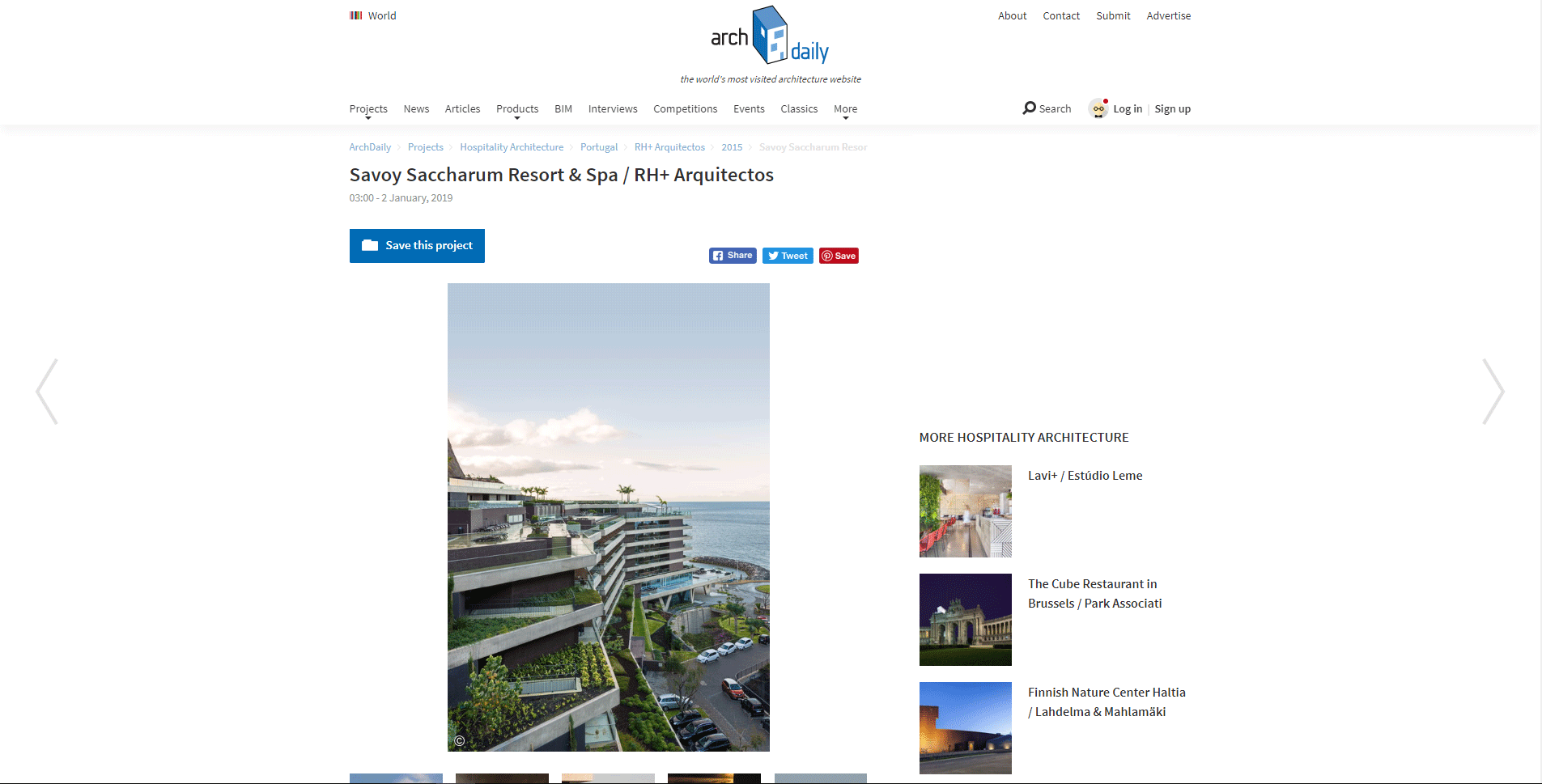 'Savoy Saccharum Resort & Spa / RH+ Arquitectos', Archdaily website